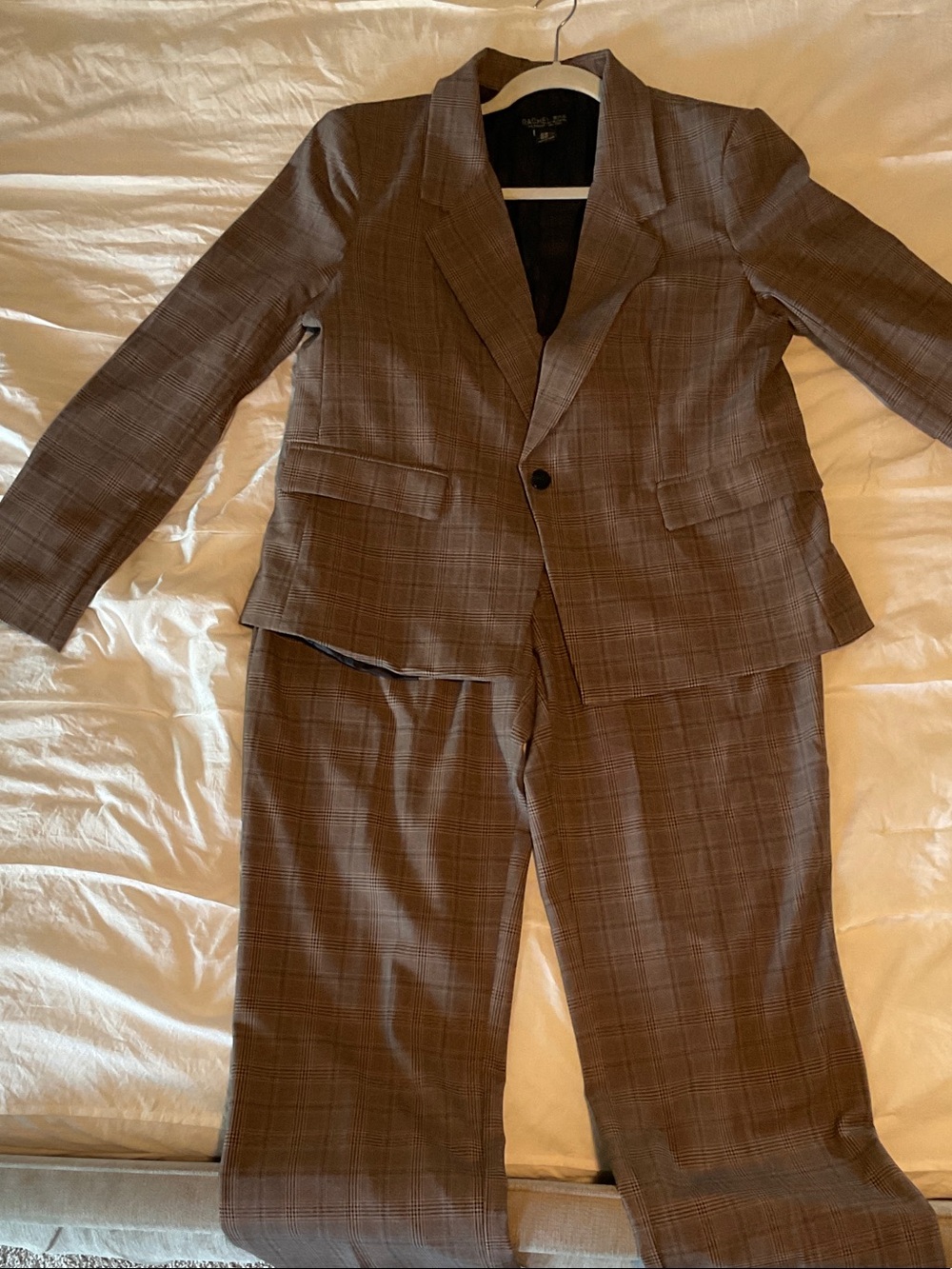 Rachel Zoe Brown Plaid Two-Piece Suit